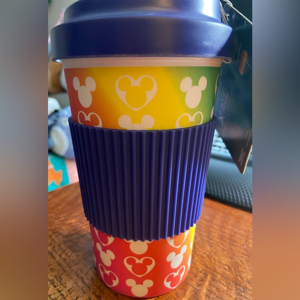 Disney Pride reusable bamboo travel mug